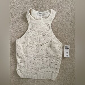 Abercrombie & Fitch Cream Knit Patterned Top